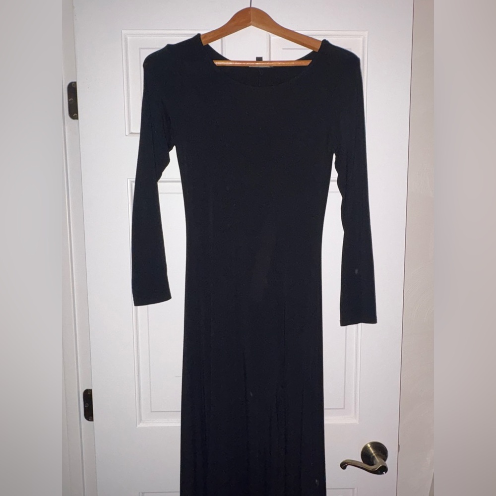 Elegant Black Long Sleeve Dress